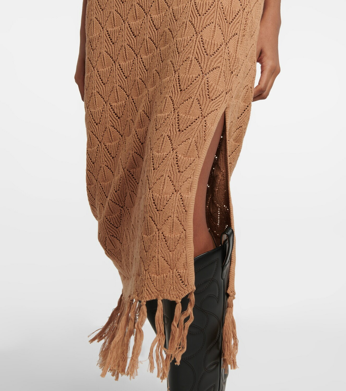 Dodo Bar Or Liz fringe-trimmed cotton midi skirt