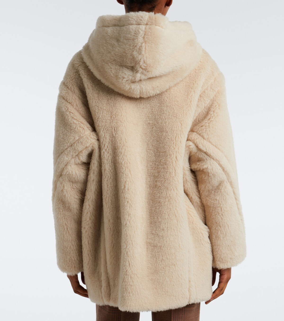 Max Mara Hooded alpaca, wool, and silk zip-up coat