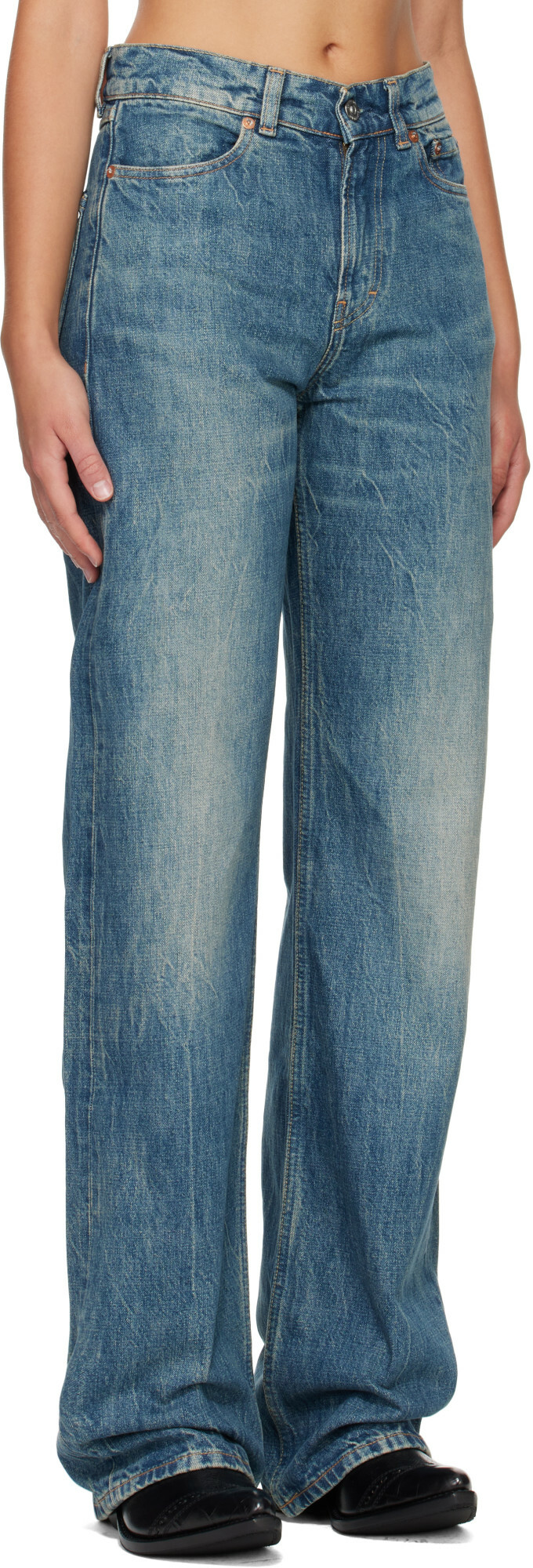OUR LEGACY Blue Wata Cut Jeans