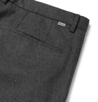 Incotex - Charcoal Slim-Fit Wool-Blend Flannel Trousers - Gray