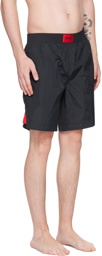 Hugo Black Patch Swim Shorts