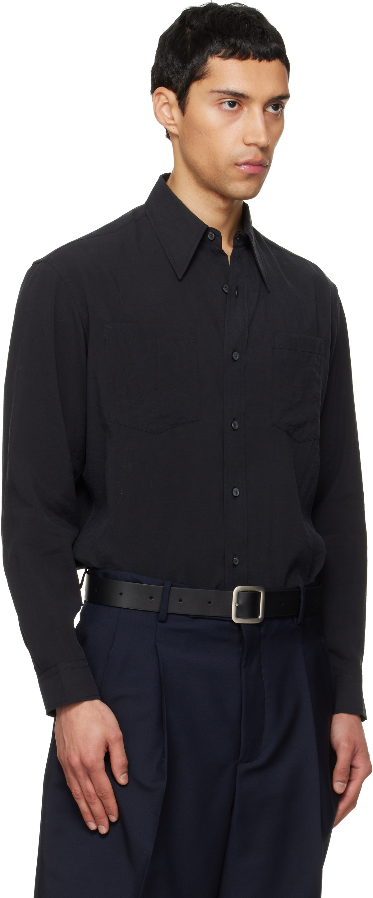 TONYWACK Black Silk Crepe Shirt