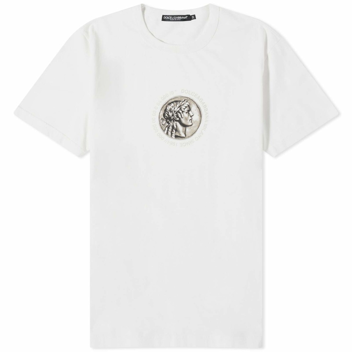 Photo: Dolce & Gabbana Men's Ancient Coin Print T-Shirt in Natural