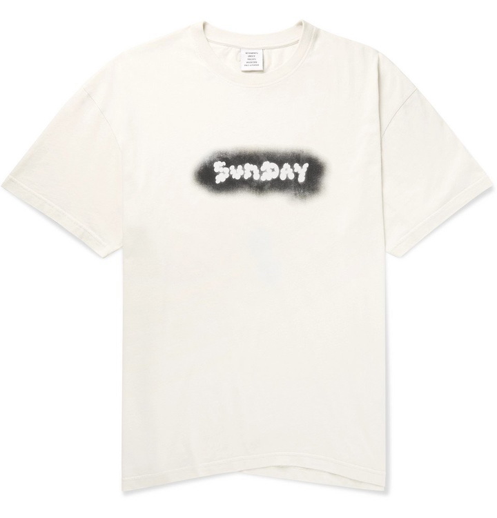 Photo: Vetements - Printed Cotton-Jersey T-Shirt - Men - Cream