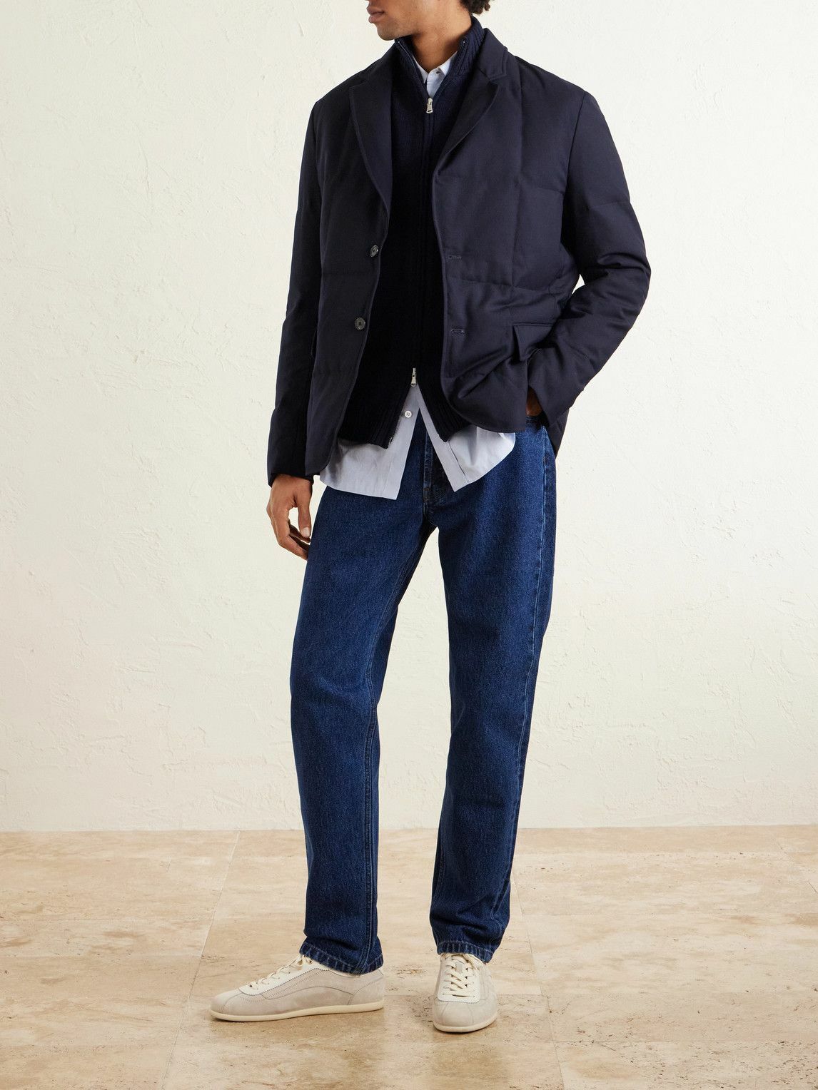 Paul Smith - Quilted Wool-Twill Down Blazer - Blue