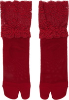 YOHJI YAMAMOTO Red Mesh/Lace Tabi Socks