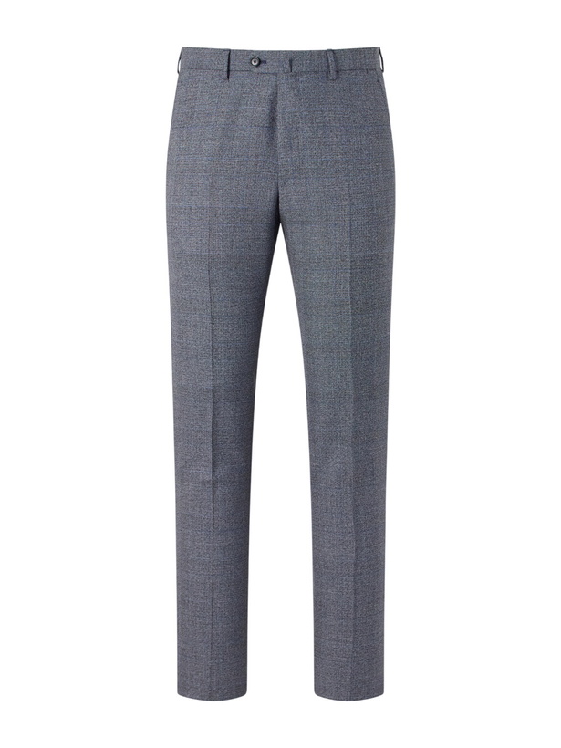 Photo: Caruso - Straight-Leg Prince of Whales Wool Suit Trousers - Blue