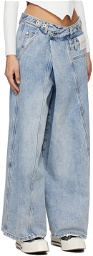 Feng Chen Wang Blue Asymmetric Jeans