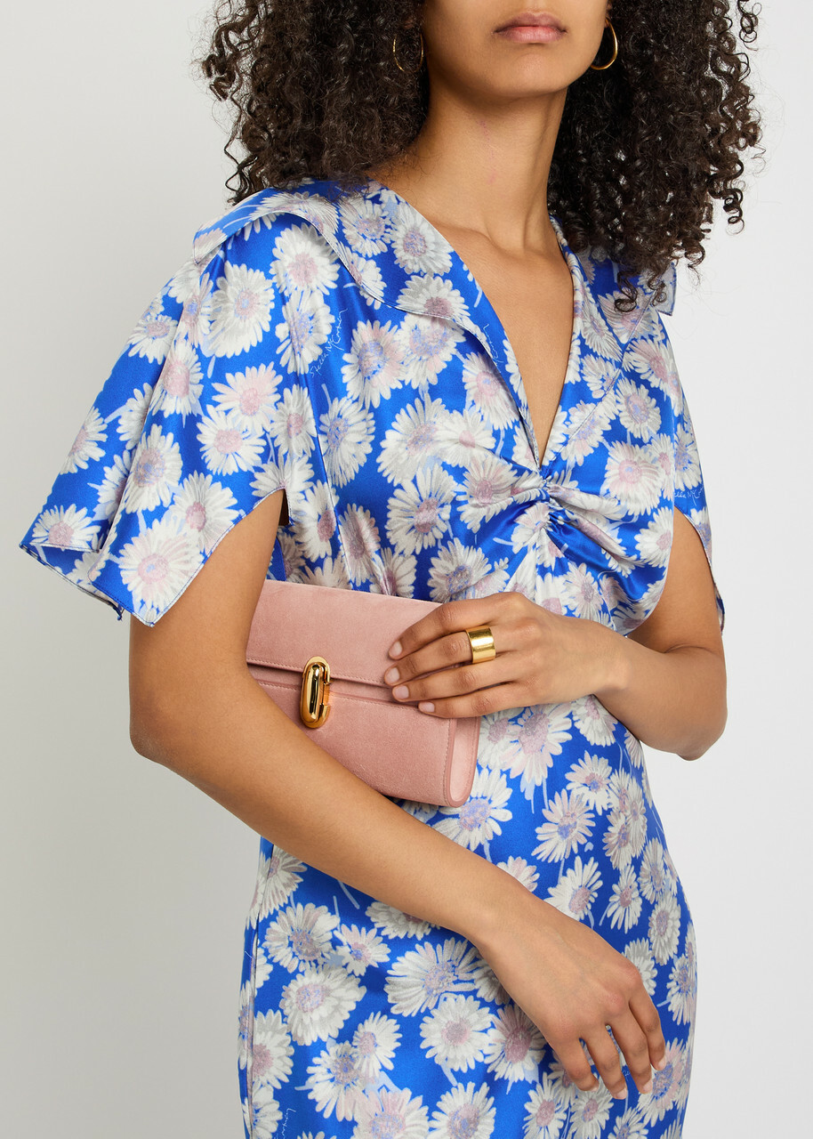 Stella Mccartney Daisy Floral-print Silk Midi Dress Blue