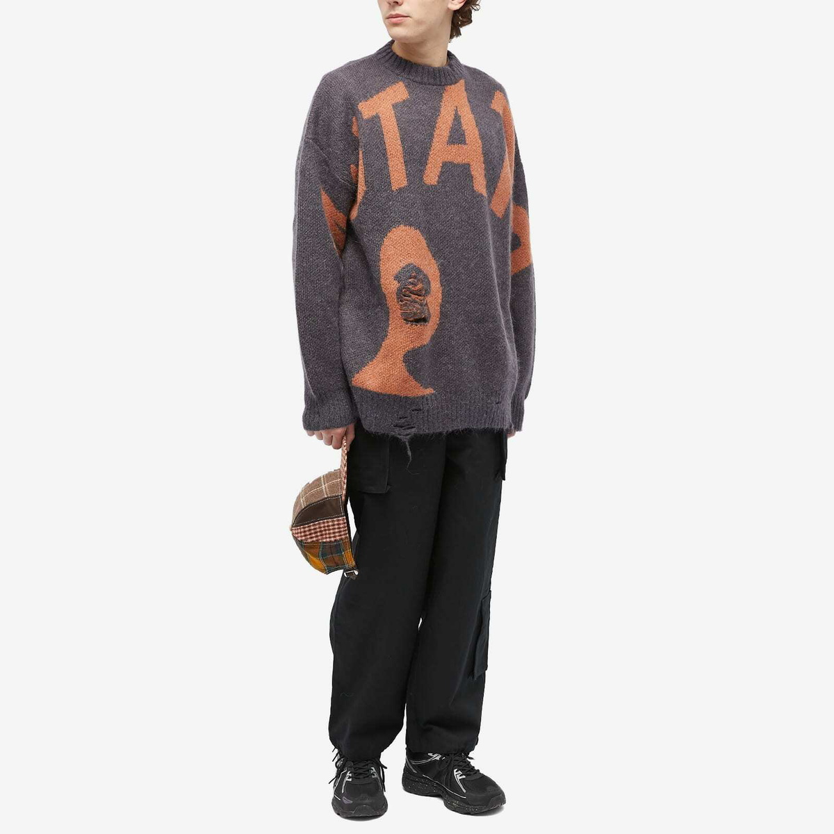 P.A.M. Men's Mutate Distressed Crew Knit in Ash