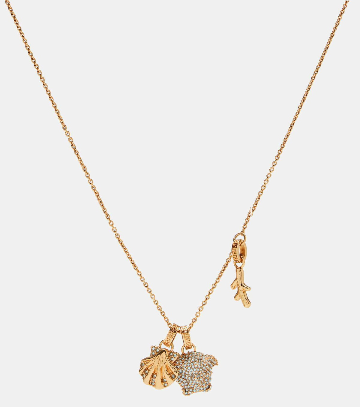 Versace Medusa crystal-embellished charm necklace