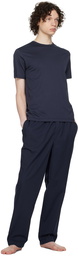 Sunspel Navy Three-Pocket Pyjama Pants