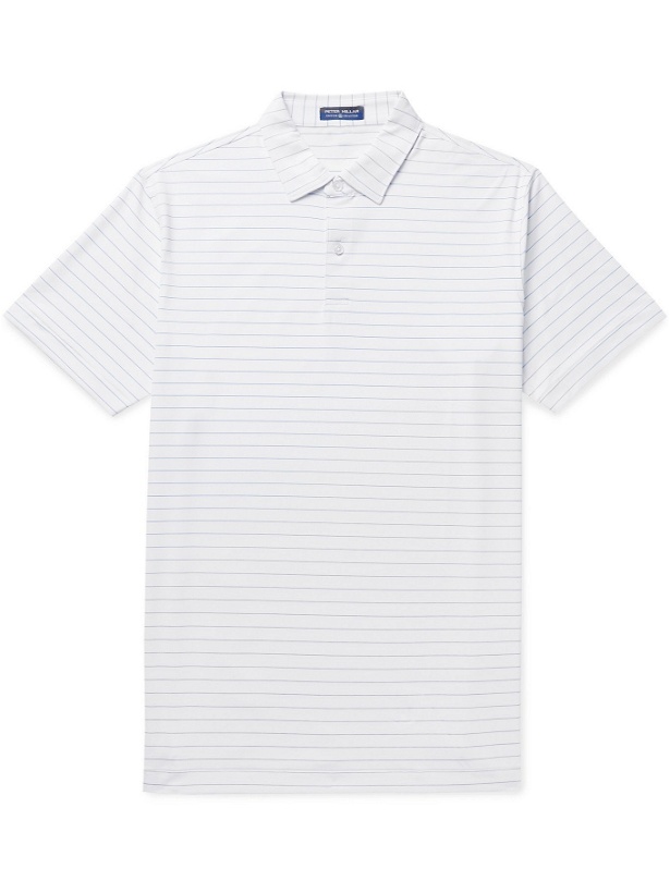 Photo: PETER MILLAR - Wright Slim-Fit Striped Stretch-Jersey Polo Shirt - White - S