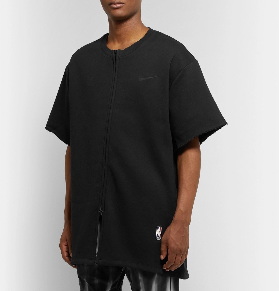 Nike - Fear of God Oversized Cotton-Blend Jersey Zip-Up T-Shirt