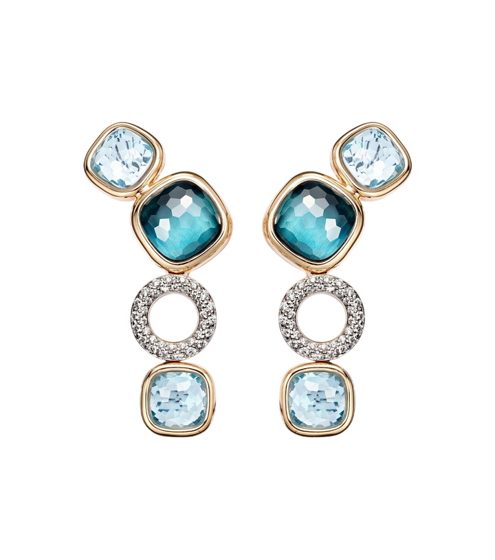 Photo: Pomellato Nudo 18kt white and rose gold drop earrings with topaz and diamonds