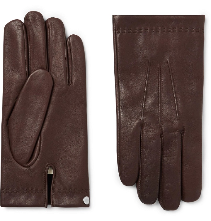 Photo: Mulberry - Cashmere-Lined Leather Gloves - Brown