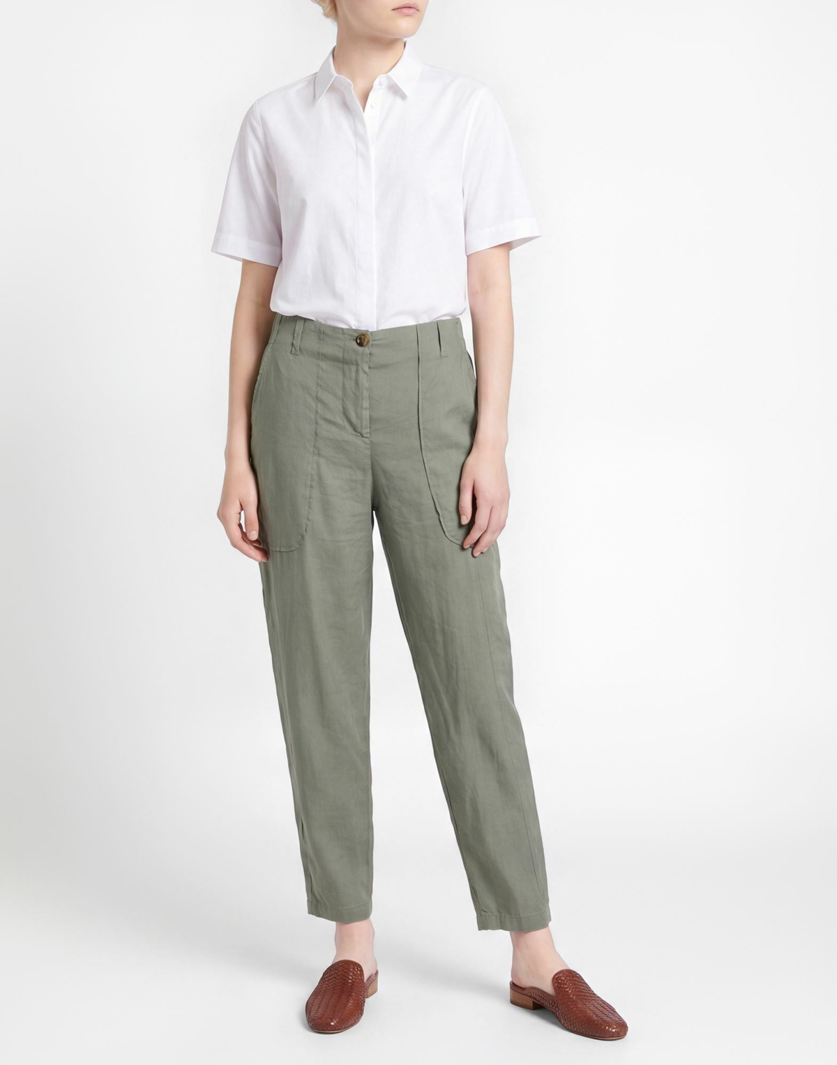 Alessia Santi Womens Pants Military in Green