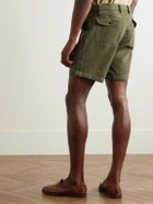Corridor - Bedford Straight-Leg Ribbed Cotton Shorts - Green