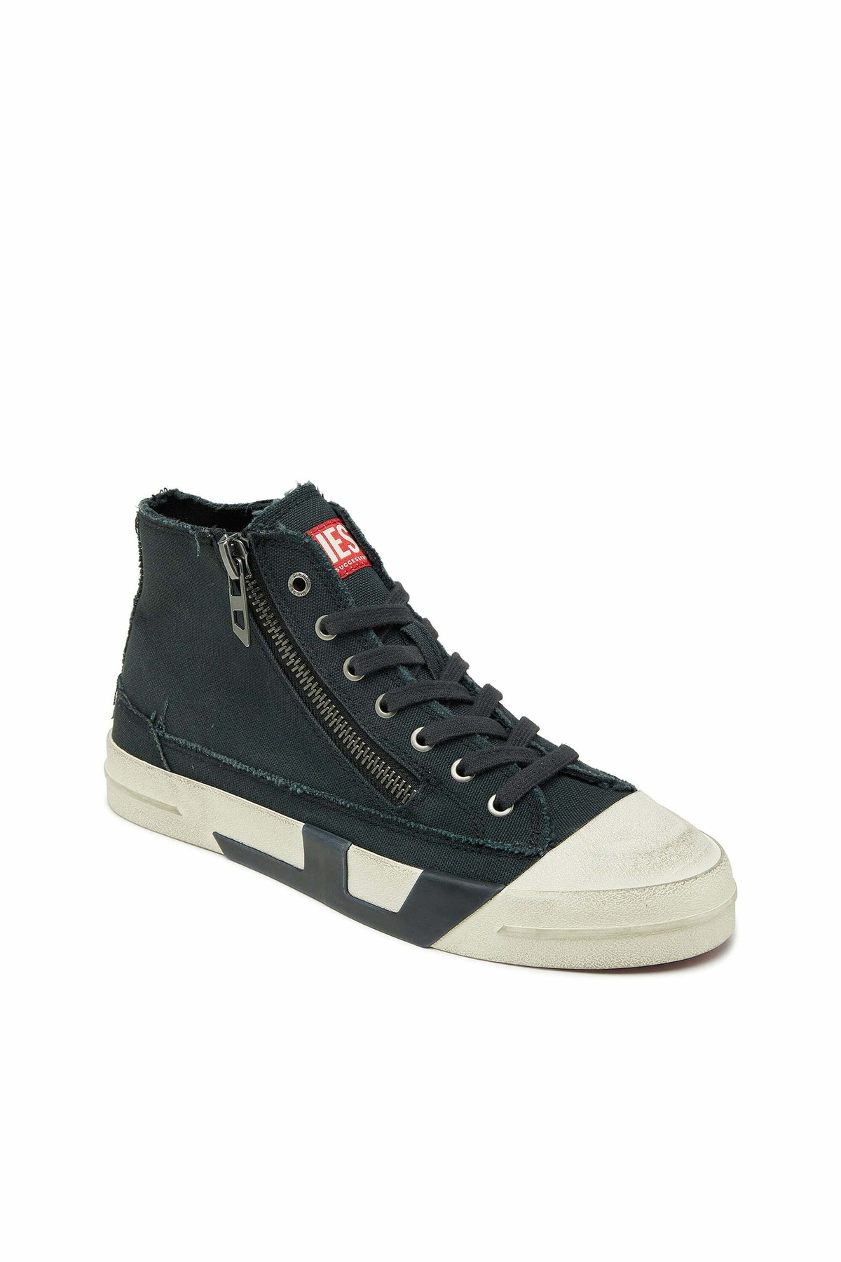 Diesel S-D-Verse - Sneakers in frayed canvas with D logo - Sneakers Mens in Black
