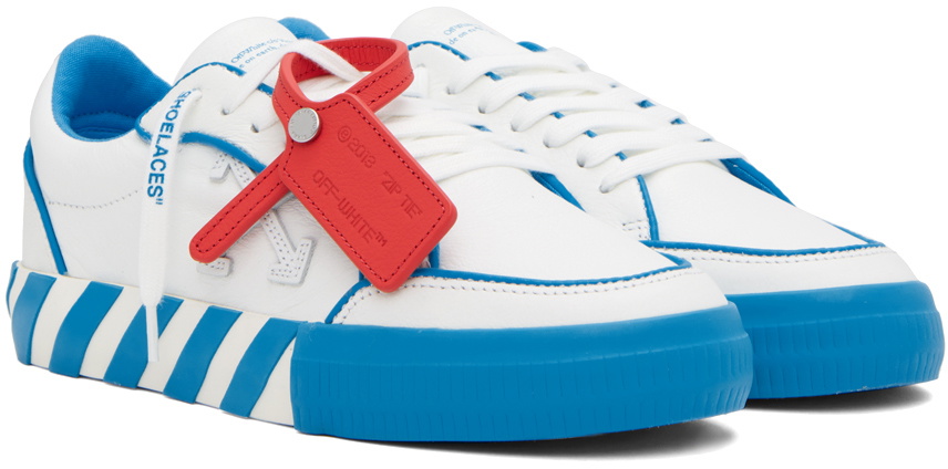 yuk314　オーダー Off-White White & Blue Vulcanized Sneakers Off-White