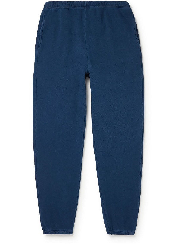 Photo: Les Tien - Tapered Garment-Dyed Cotton-Jersey Sweatpants - Blue