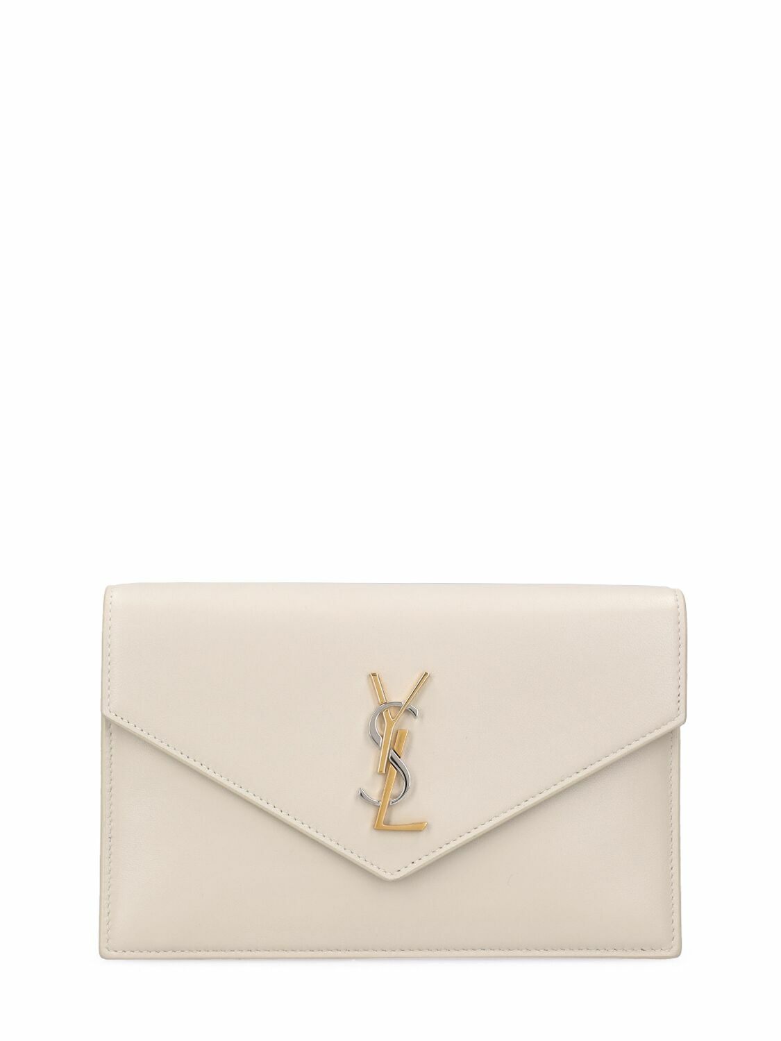 SAINT LAURENT - Cassandre Leather Envelope Chain Wallet Saint Laurent