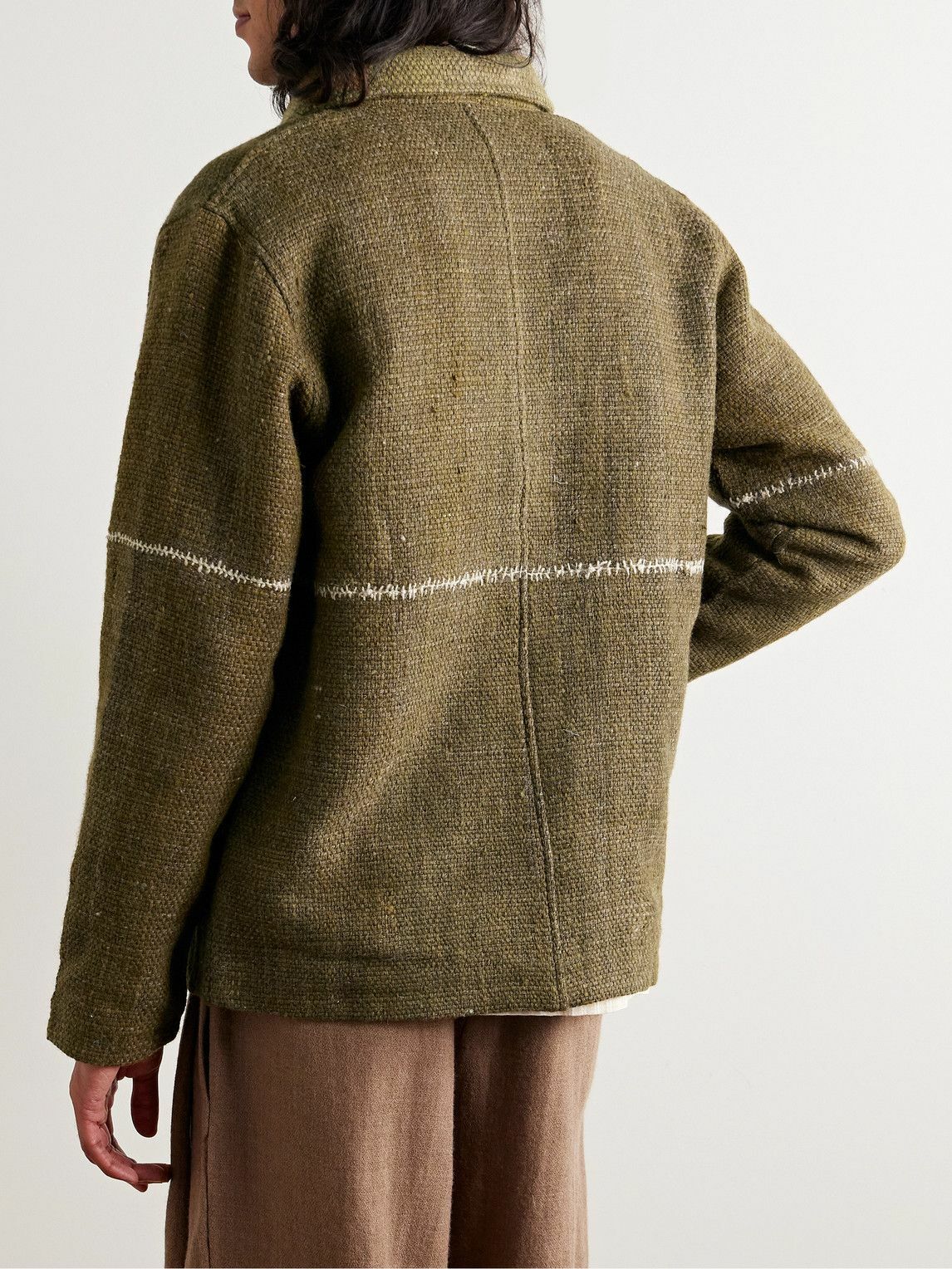 Kartik Research - Embroidered Wool Chore Jacket - Green Kartik