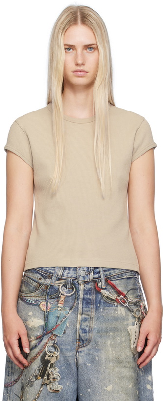 Photo: Acne Studios Taupe Garment-Dyed T-Shirt