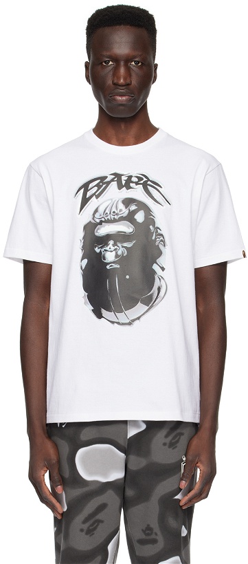 Photo: BAPE White Ape Head Graffiti T-Shirt