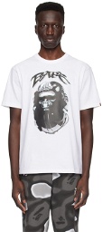 BAPE White Ape Head Graffiti T-Shirt