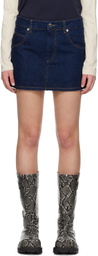 Charles Jeffrey LOVERBOY Navy Knit Patch Denim Miniskirt