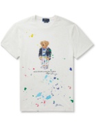 Polo Ralph Lauren - Paint-Splattered Logo-Print Cotton-Jersey T-Shirt - White