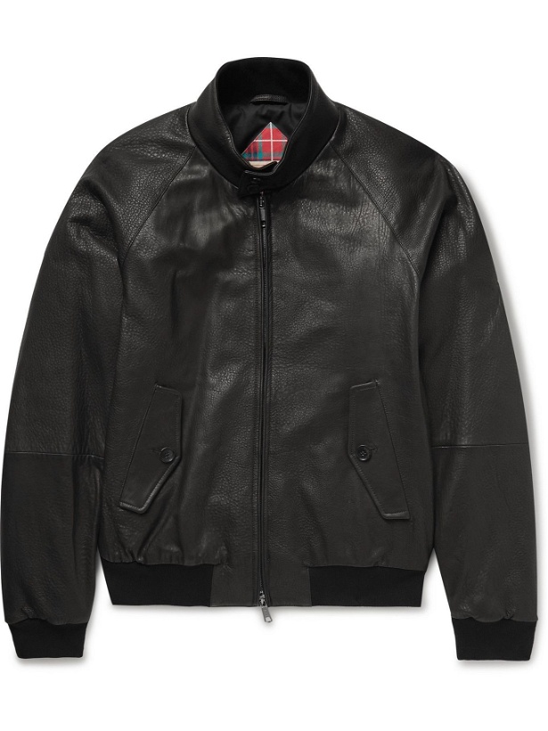 Photo: Baracuta - G9 Leather Harrington Jacket - Black