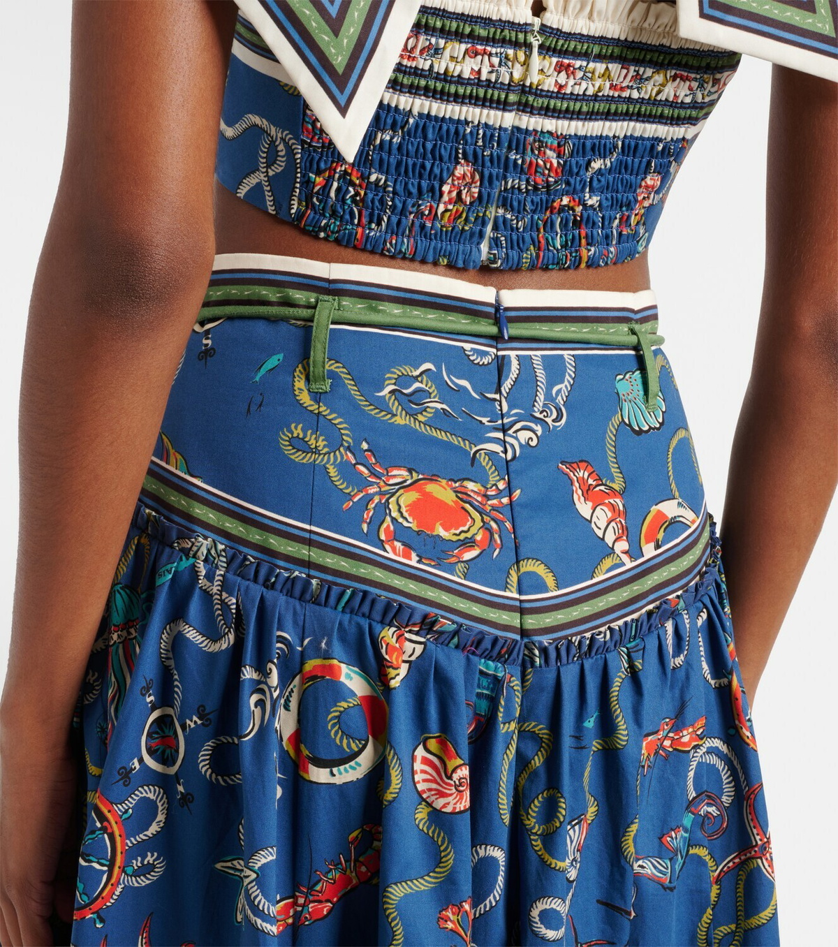 Alémais Cove printed cotton maxi skirt