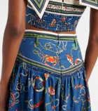 Alémais Cove printed cotton maxi skirt