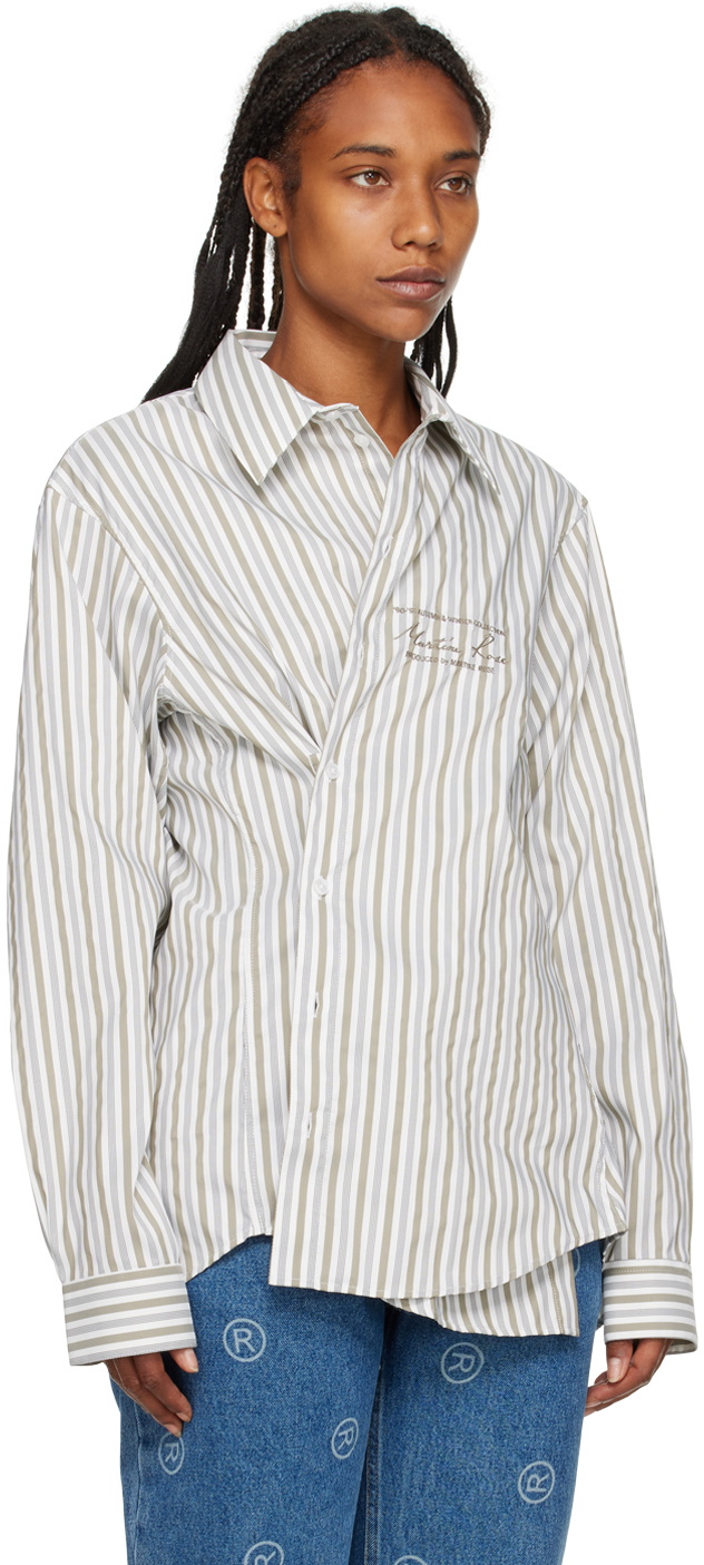 martine rose dress shirt Striped Long Sleeve Shirt