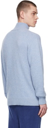 The Elder Statesman Blue Cashmere Heavy Turtleneck