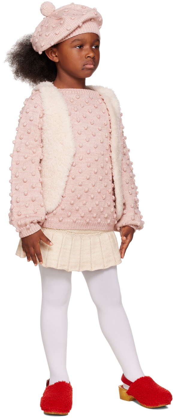 Misha & Puff Kids Off-White Woolly Vest 