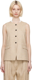 CO Beige Button-Down Vest