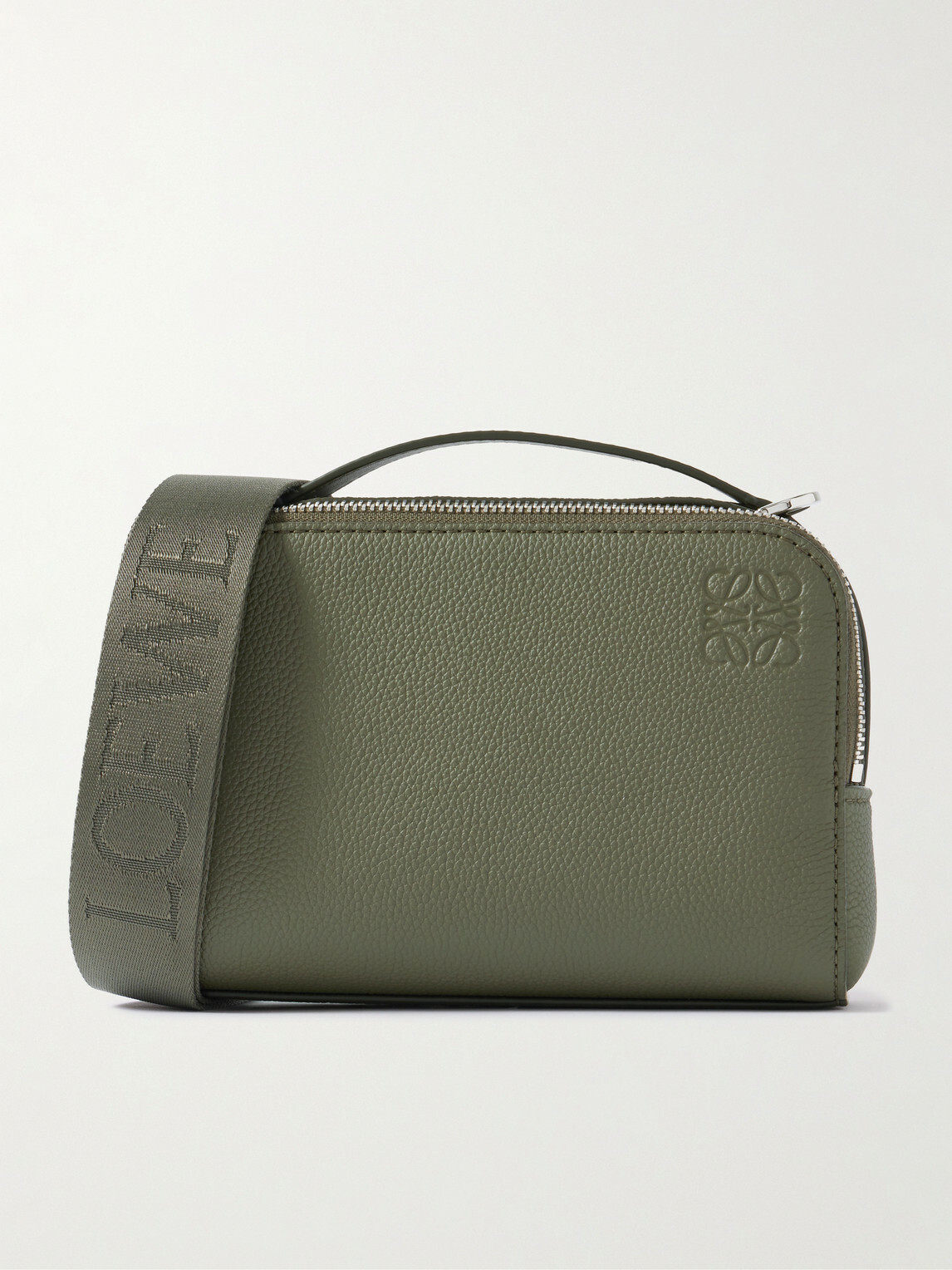 LOEWE - Logo-Debossed Full-Grain Leather Messenger Bag