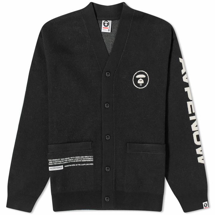 Photo: Men's AAPE Now Knitted Cardigan in Black