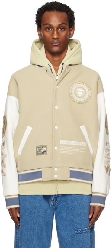 Photo: AAPE by A Bathing Ape Beige Embroidered Jacket