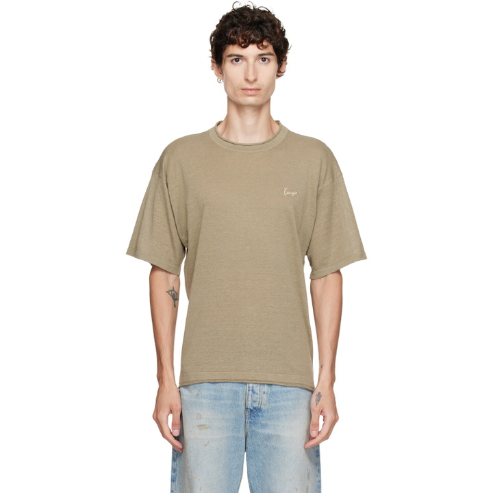 Photo: Kenzo Khaki Kenzo Paris 'KENZO Signature' Embroidered T-shirt