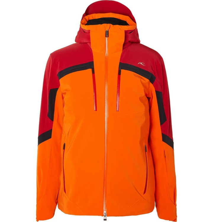 Photo: Kjus - Speed Reader Colour-Block Hooded Ski Jacket - Orange