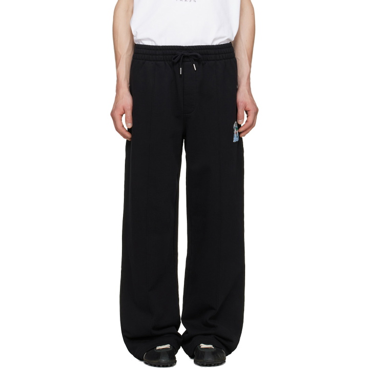 Photo: Casablanca Black Embroidered Classic Sweatpants
