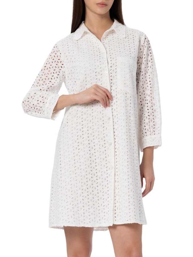 Photo: MC2 Saint Barth Woman White Sangallo Shirt Mini Dress