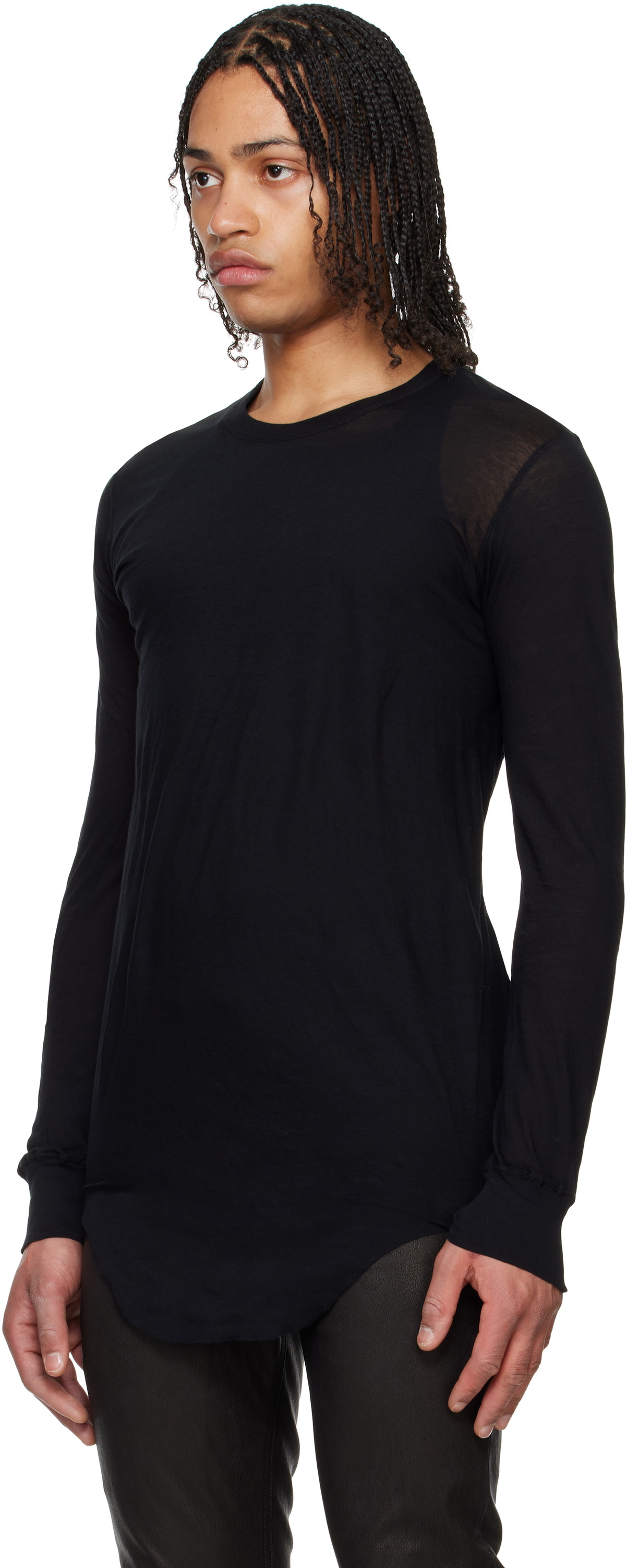 トップス RickOwens  LS T HOLLYWOOD 25ss Rick Owens Black Hollywood Basic LS T-shirt Rick Owens