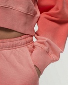 Sporty & Rich Serif Logo Embroidered Cropped Crewneck Dip Dye Pink - Womens - Sweatshirts