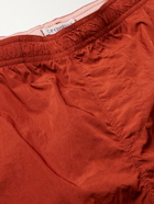 C.P. COMPANY - Logo-Appliquéd Garment-Dyed Mid-Length Swim Shorts - Orange