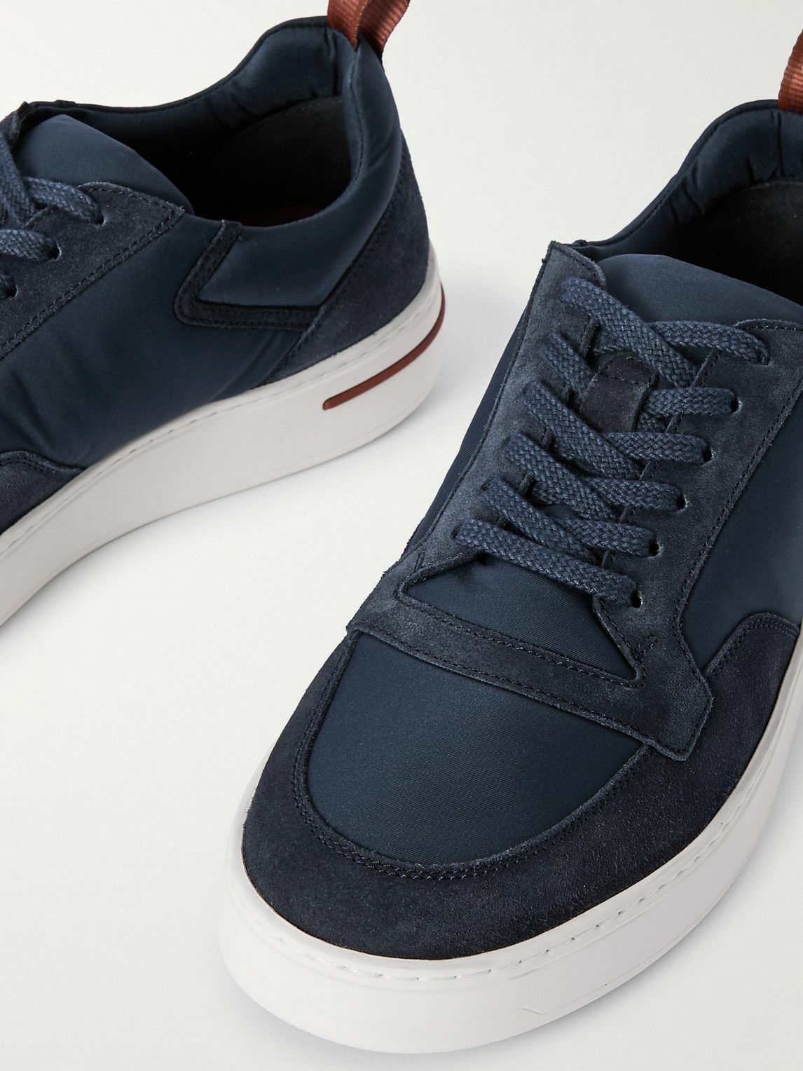 Loro Piana - Newport Walk Storm System® Suede-Trimmed Shell Sneakers - Blue